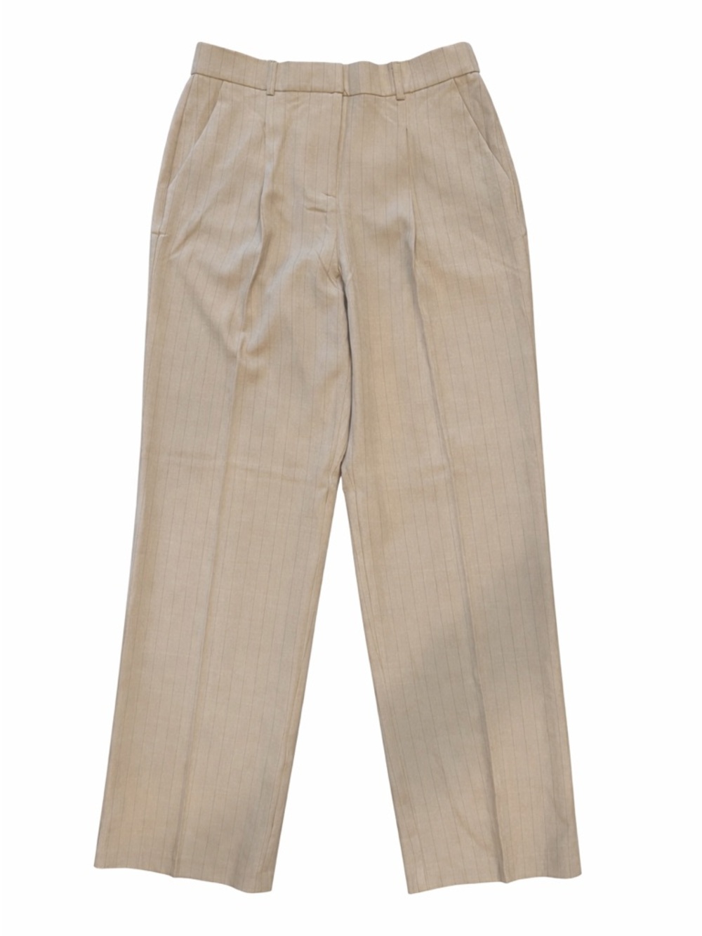 Soho Apparel Beige Pinstripe Women’s High-Waist Dress Pants Size 8